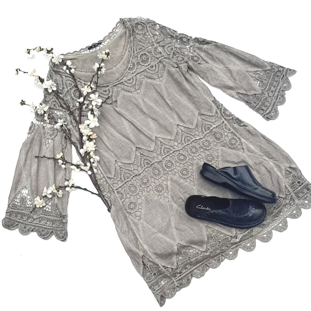 YEST Bohemian Hippie chic layered  lace dress
